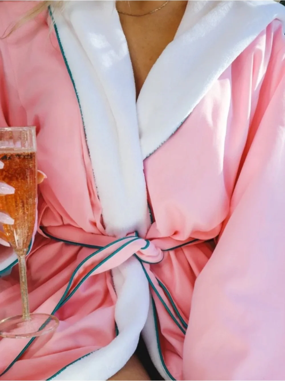 Truly Beauty Pink Green Luxury Robe NIB